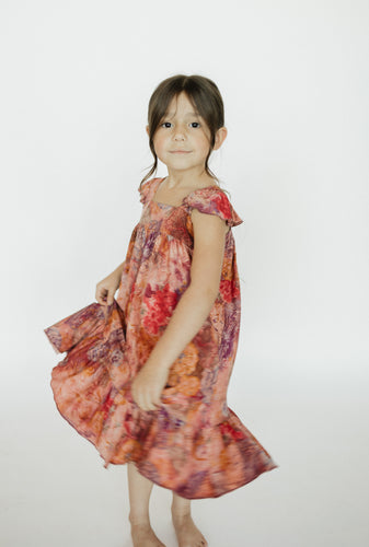 Floral Ruffle Sleeve Twirly Dress *NEW STYLE*