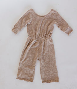 Beige 3/4 Sleeve Jumpsuit