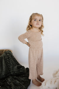 Beige 3/4 Sleeve Jumpsuit