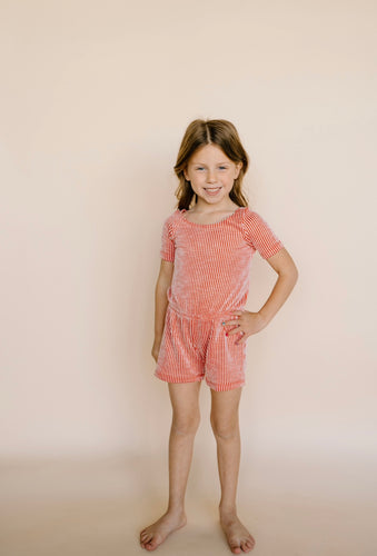 Red Striped Romper