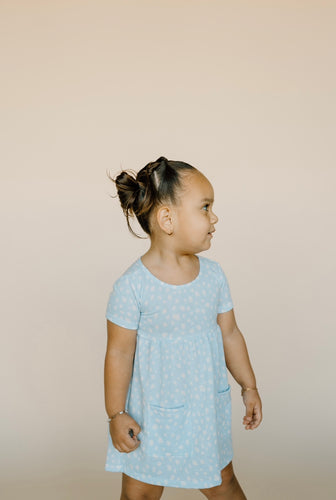 Blue Speckle Pocket Dress