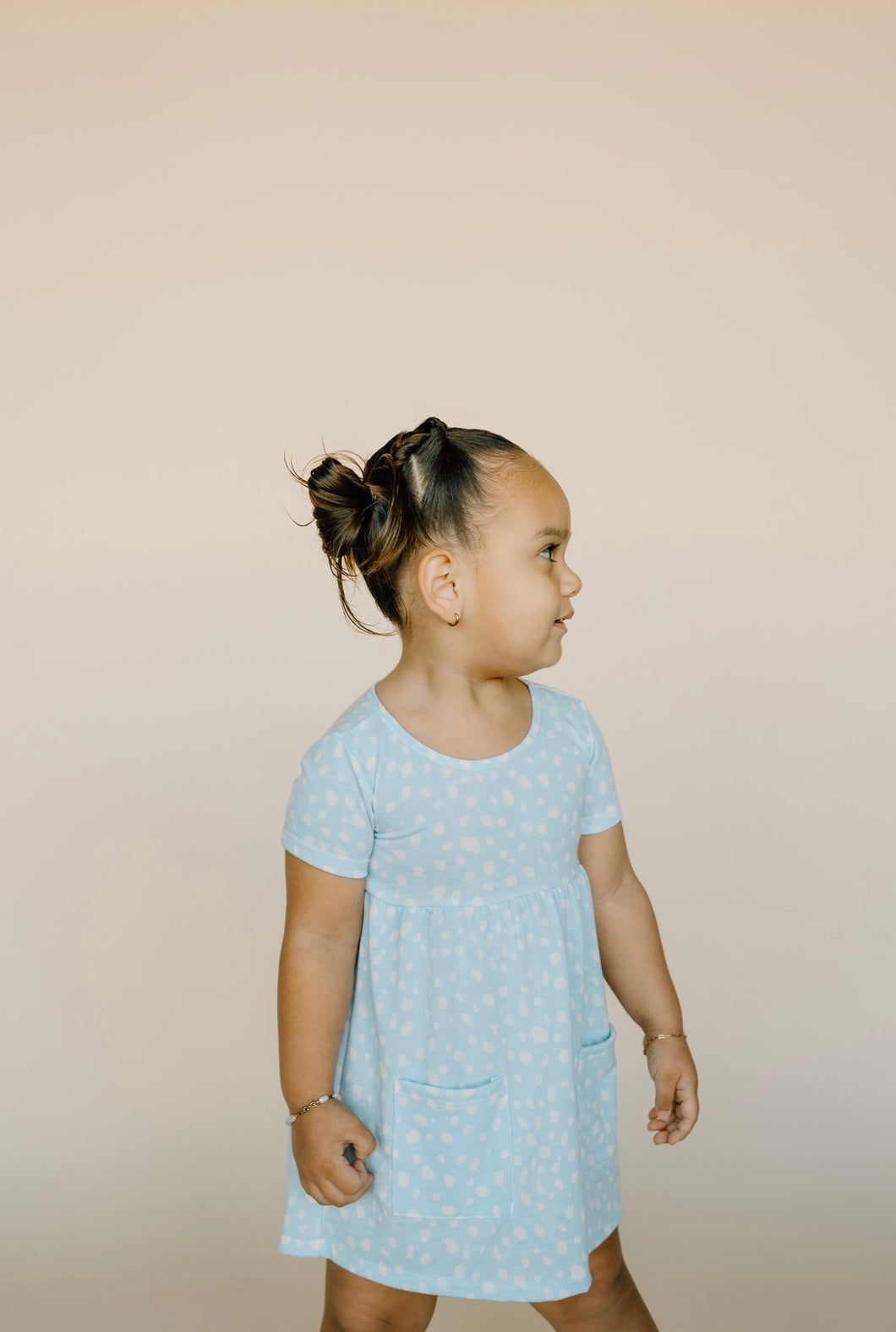 Blue Speckle Pocket Dress